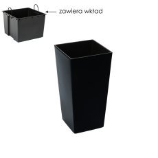 Chomik - Cvetlični lonec Finezja z vložkom 14 cm – črn - LAM45310