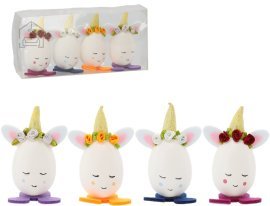 Komplet 4 velikonočnih okraskov – jajčka z ušesi in s kapico - SUN7985