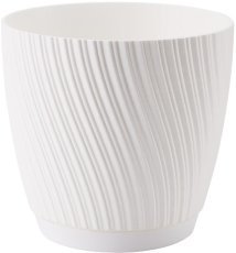 Cvetlični lonec z podstavkom Mika 19 cm - bel - FOM1130