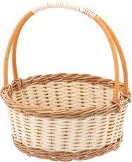 Ratanova košara z ročajem 25 cm – naravna - DRA04_8802