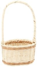 Košara iz ratana z ročajem 17 cm – bela z naravnim - DRA05_8819