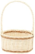 Ratanova košara z ročajem 22 cm – bela z naravnim - DRA05_8826