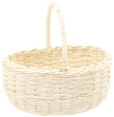 Ratanova košara z ročajem 22 cm – bela - DRA06_8840