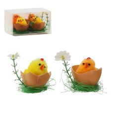 Komplet 4 velikonočnih okraskov – piščančki v lupini - SUN9373