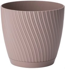 Cvetlični lonec s podstavkom Mika 23 cm - sivo-bež - FOM4520