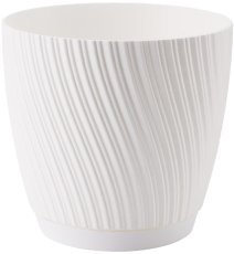 Cvetlični lonec s podstavkom Mika 27 cm - bel - FOM4544