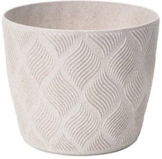 Cvetlični lonec Flow Petit Eco Wood 17 cm - bel - FOM7385