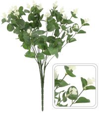 Umetna vejica – Evkaliptus z belimi cvetovi 46 cm - HID3987