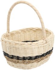 Ratanasta košara z ročajem 22 cm – bela - DRA7374