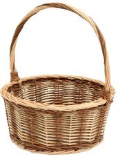 Ratanova košara z ročajem 34 cm - rjava - DIR7015