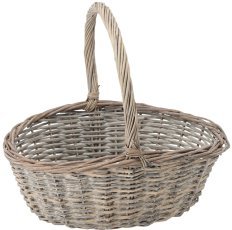 Košara iz ratana z ročajem 43 cm – svetlo siva - DIR01_8222