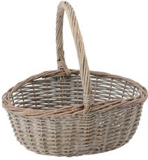 Ratanova košara z ročajem 36 cm – svetlo siva - DIR01_8239