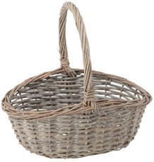 Ratanova košara z ročajem 30 cm – svetlo siva - DIR01_8246