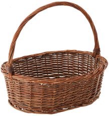 Pletena košara z ročajem 49 cm – rjava - ILS06_8505