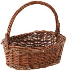 Pletena košara z ročajem 35 cm – rjava - ILS06_8529