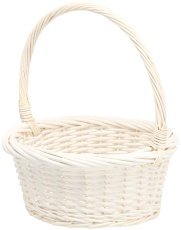 Ratanova košara z ročajem 32 cm – bela - DIR6926