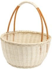 Ratanasta košara z ročajem 33 cm – bela - DRA4125