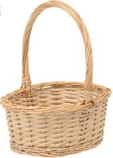 Ratanova košara z ročajem 25 cm – naravna - DIR7114