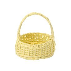 Ratanasta košara z ročajem 19x19x8,5/23 cm – rumena - DIR06_8352