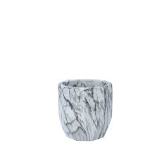 Ceramični okrasni lonček za cvetje 11,5 x 11,5 x 11,5 cm, marmornat videz *5672