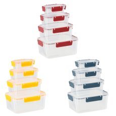 Komplet 4 pravokotnih posod Clara 0,37/0,9/1,7/2,85L - LOK00654