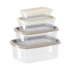Komplet 4 pravokotnih posod 0,25/0,5/0,75/1,2L - LOK00659