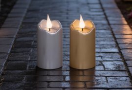 Sveča LED 5 x 10 cm zlata / srebrna disp=12kos *5482