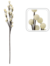 Dekorativna trava – kroglice 84 cm bele - TER3365