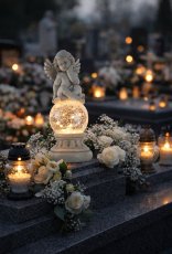 Figura Angelček na krogli LED - DED1741