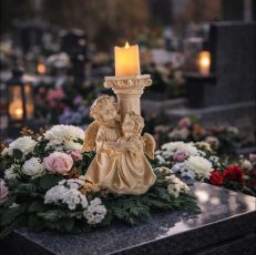 Figura Angelčki z LED svečo - DED1789