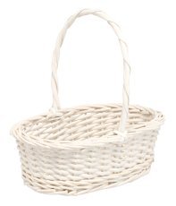 Košara iz ratana 35 x 26 x 13/32 cm z ročajem - bela *5228