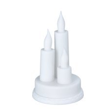 Svečnik LED trojni 8,5 x 14 cm bel *1613