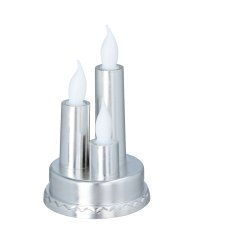 Svečnik LED trojni 8,5 x 14 cm srebrn *2900