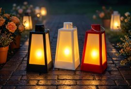 Lampion LED 6 x 12,5 cm učinek sveče, mešanica barv disp=12 kosov *9183