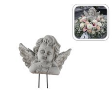 Aniołek na piku – cementen 11 x 6,5 x 18 cm siv *3127