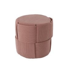 Okrogel pleten tabure - roza - PHO6069