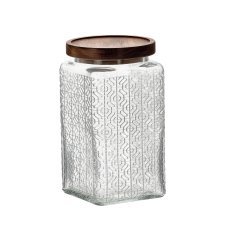Kozarec 1,1 l kvadratni z lesnim pokrovom *5390