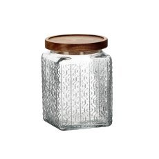 Kozarec 850 ml kvadratni z lesnim pokrovom *5406