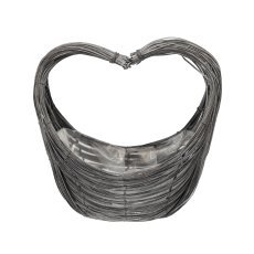 Vrtna košara iz vrbja v obliki srca 37 x 19 x 35 cm stoječa siva *0777