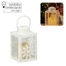 Božični lantern z LED svečko 10 x 10 x 17 cm *9506