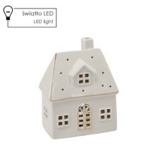 Božična figurica – keramična hiška 13,5 × 8 × 17,2 cm LED pakiranje = 2 kos *1230
