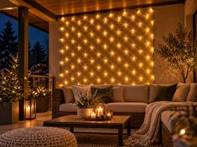Chomik - Led zavesa mreža 256L toplo bela 2x2 m - LED1681