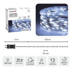 LED lučke na kolutu 500L hladno bela, dolžina 3 + 50 m *8530