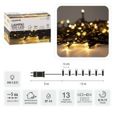 LED lučke 100L toplo bela dolž. 3 + 5 m notranje/zunanje *9416