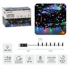 Led lučke 100l multicolor dolž. 3 + 5 m notranje/zunanje *9430