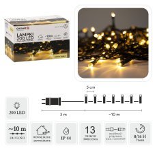 Led lučke 200l toplo bela, dolž. 3 + 10 m notranje/zunanje *9447