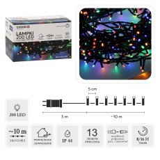 Led lučke 200l multicolor dł. 3 + 10 m notranje/zunanje *9461