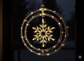 Božični okras – snežinka Micro LED 60L toplo bela na baterije *1759