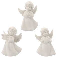 Figurica belega angelčka, višina 11 cm, različni modeli, pakiranje = 6 kosov *3577