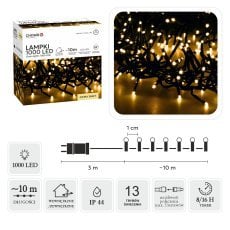 LED-lučke Cluster 1000L, toplo bele, dolžina 3 + 10 m, za notranjo/zunanjo uporabo *8202